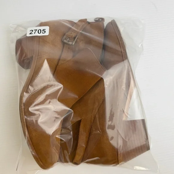 Anthro Comptoir Des Cotonniers camel brown Suede Ankle Boots Tan Heeled Boho 9